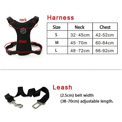 Breathable Mesh Dog Harness Leash With Adjustable Straps Pet Harness With Car